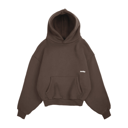 heavyweight script hoodie - mocha