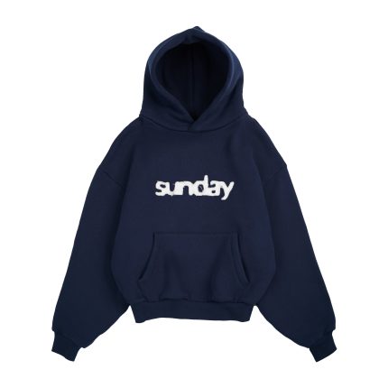 heavyweight appliqué hoodie - navy
