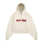 sunday zip up hoodie cream