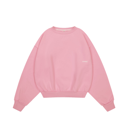 heavyweight script crewneck - powder pink