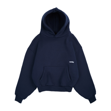 heavyweight script hoodie - navy