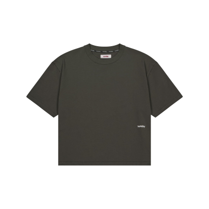 heavyweight script tee - charcoal