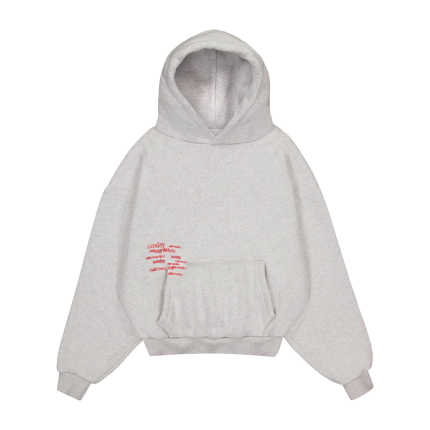 heavyweight typewriter hoodie - grey