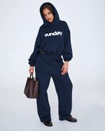 Sunday Tracksuit – Heavyweight Appliqué Hoodie & Track Pants (Navy)