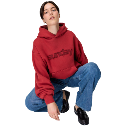 heavyweight sunday hoodie red