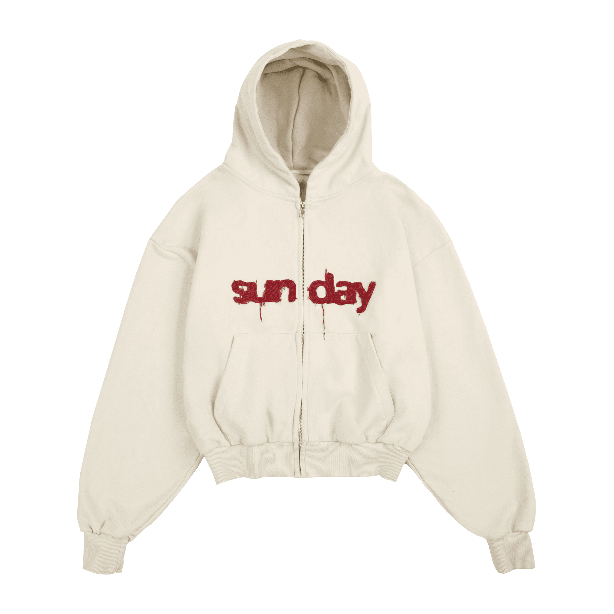 heavyweight-applique-sunday-zip-up-hoodie-off-white sunday zip up hoodie cream